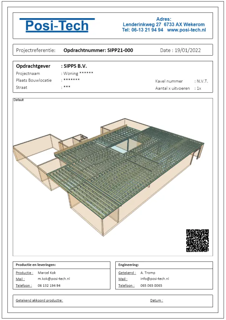 Voorbeeld productietekening — voorblad