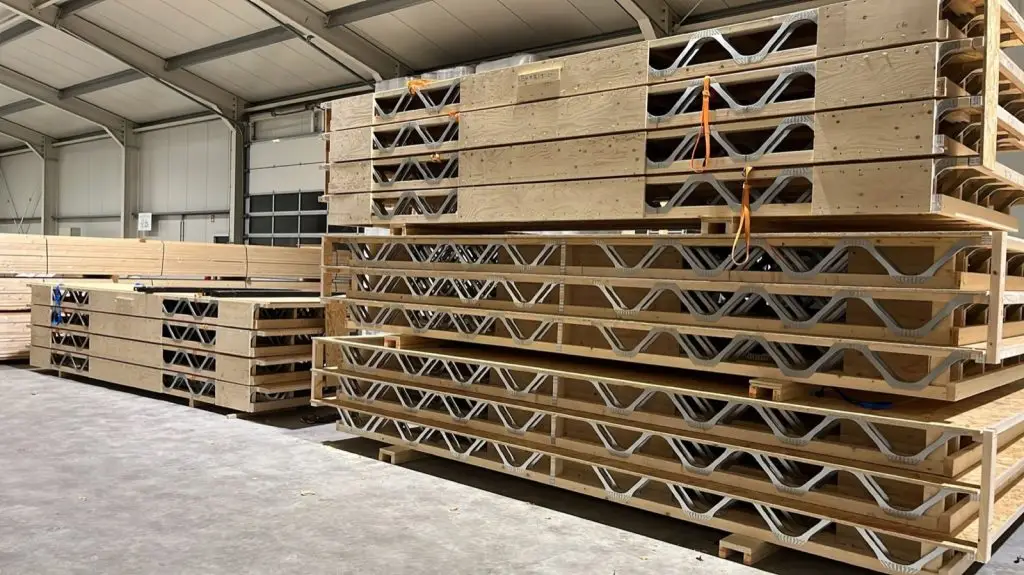 Posi-Joist liggers gereed in onze productiehal in Kootwijkerbroek