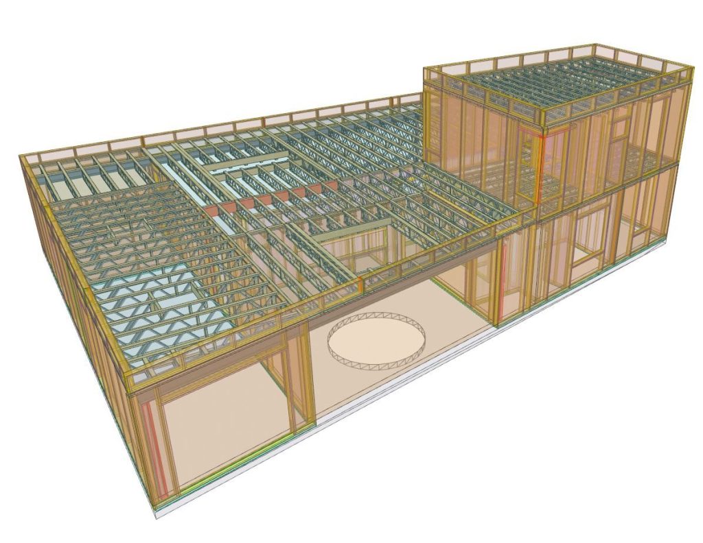 3D-Pamir render van Posi-Joist constructie vrijstaande woning Blauwe Stad