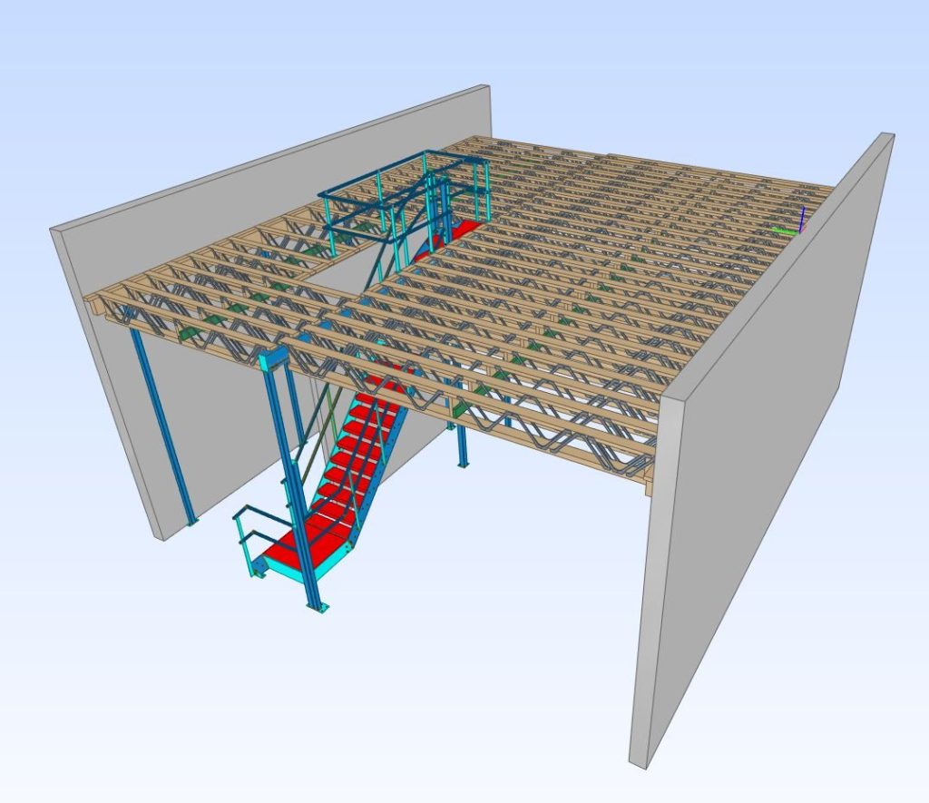 3D-Pamir render zware Posi-Joist magazijnvloer in Emmeloord